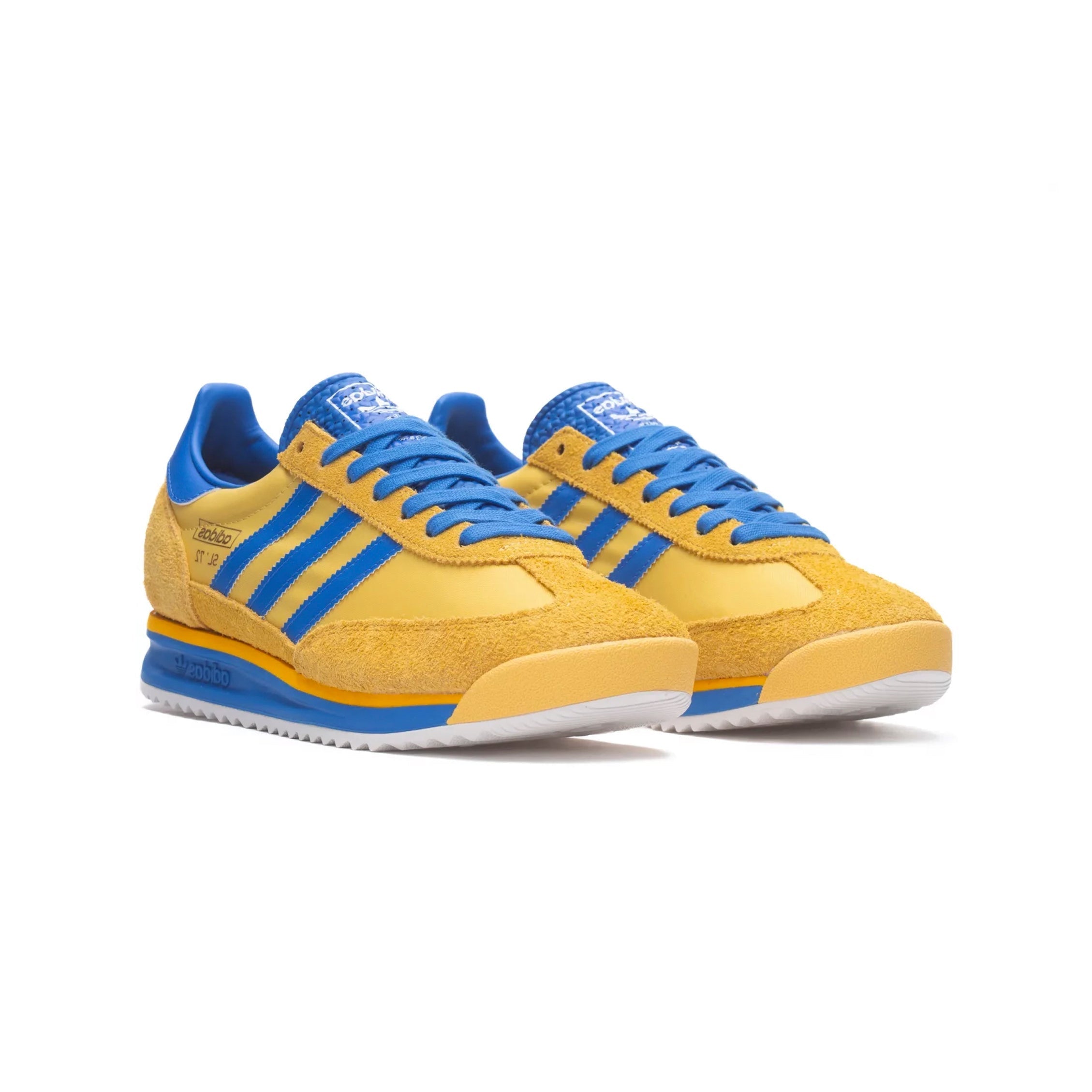 Adidas SL 72 Schuhe Gelb Senape mit Strisce Blau Herren Vintage Retro