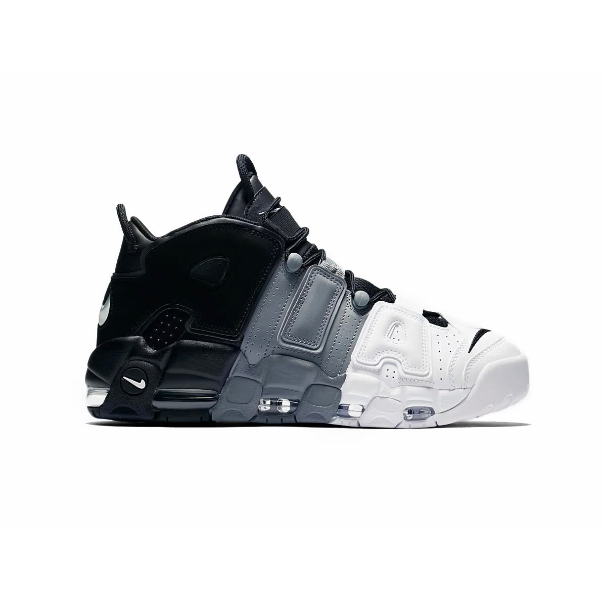 Nike Air More Uptempo Tri-Color Schwarz Grau und Weiß Sneaker Herren