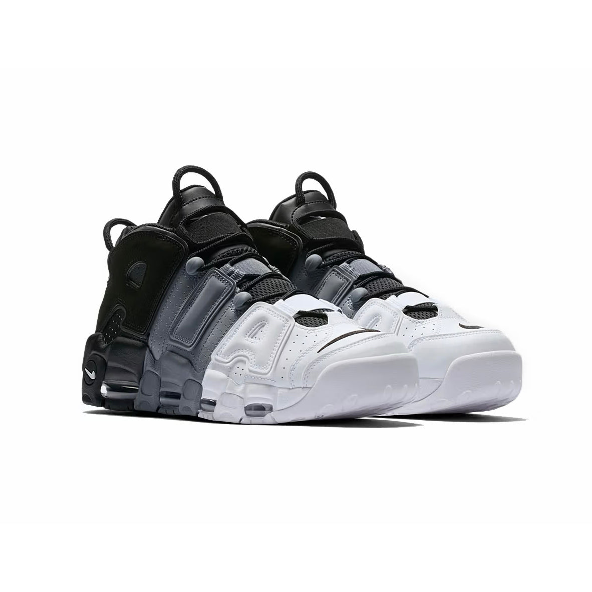 Nike Air More Uptempo Tri-Color Schwarz Grau und Weiß Sneaker Herren
