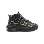 Nike Air More Uptempo Schwarz und Gold Metallizzato GS Sneaker Kinder