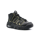 Nike Air More Uptempo Schwarz und Gold Metallizzato GS Sneaker Kinder
