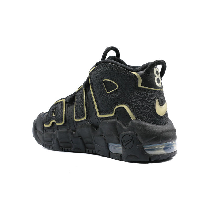 Nike Air More Uptempo Schwarz und Gold Metallizzato GS Sneaker Kinder