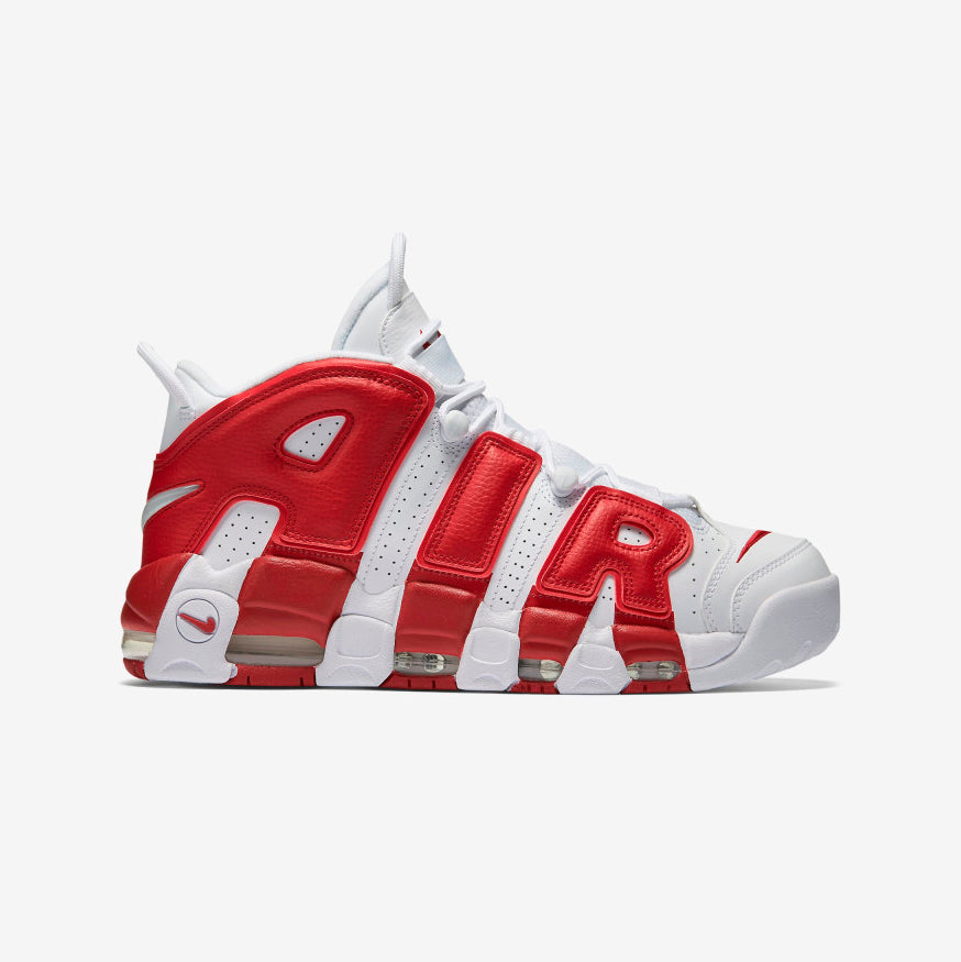 Nike Air More Uptempo Weiß und Rot Varsity Rot Sneaker Herren