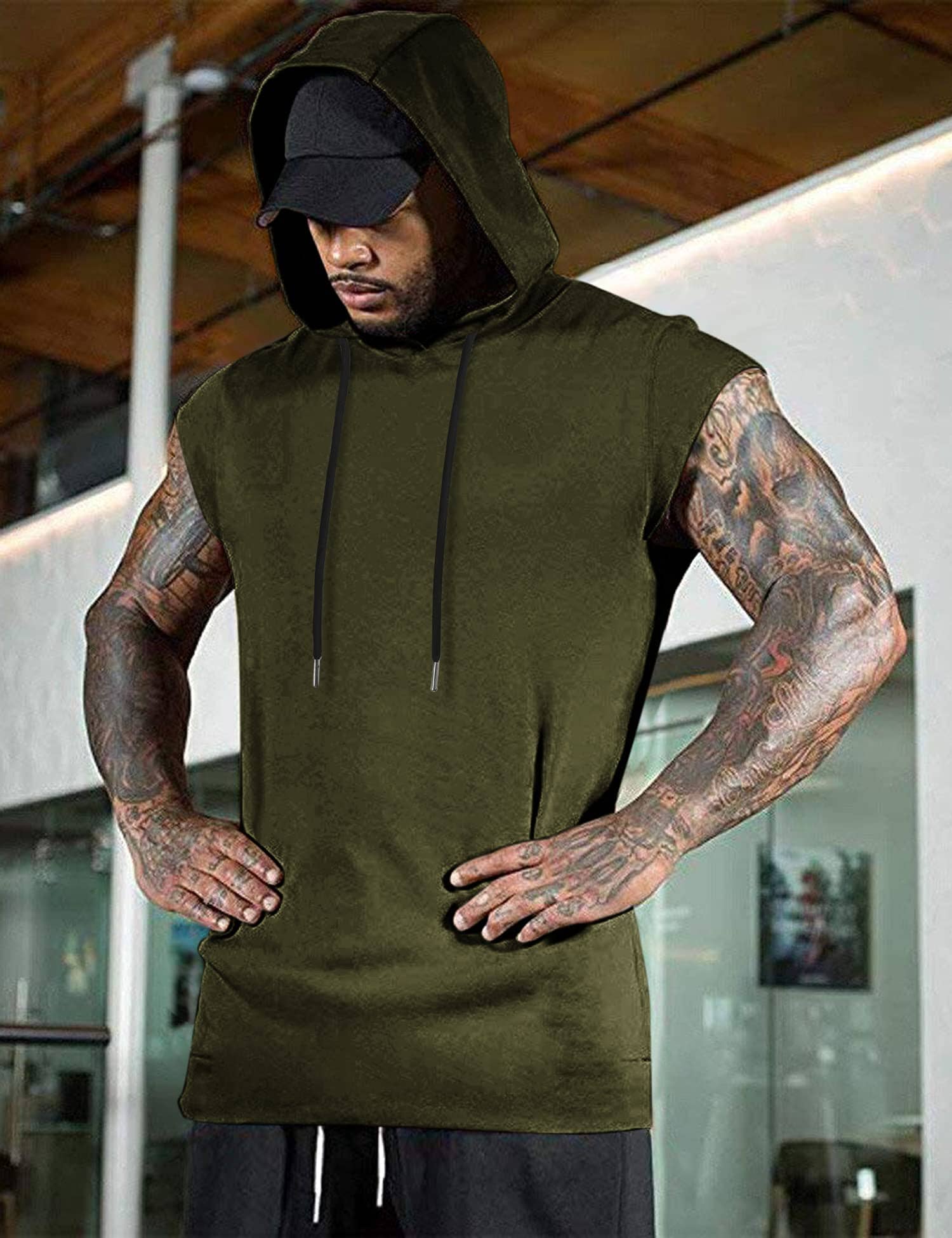 Gym Muscle Mit Kapuze Tank Top