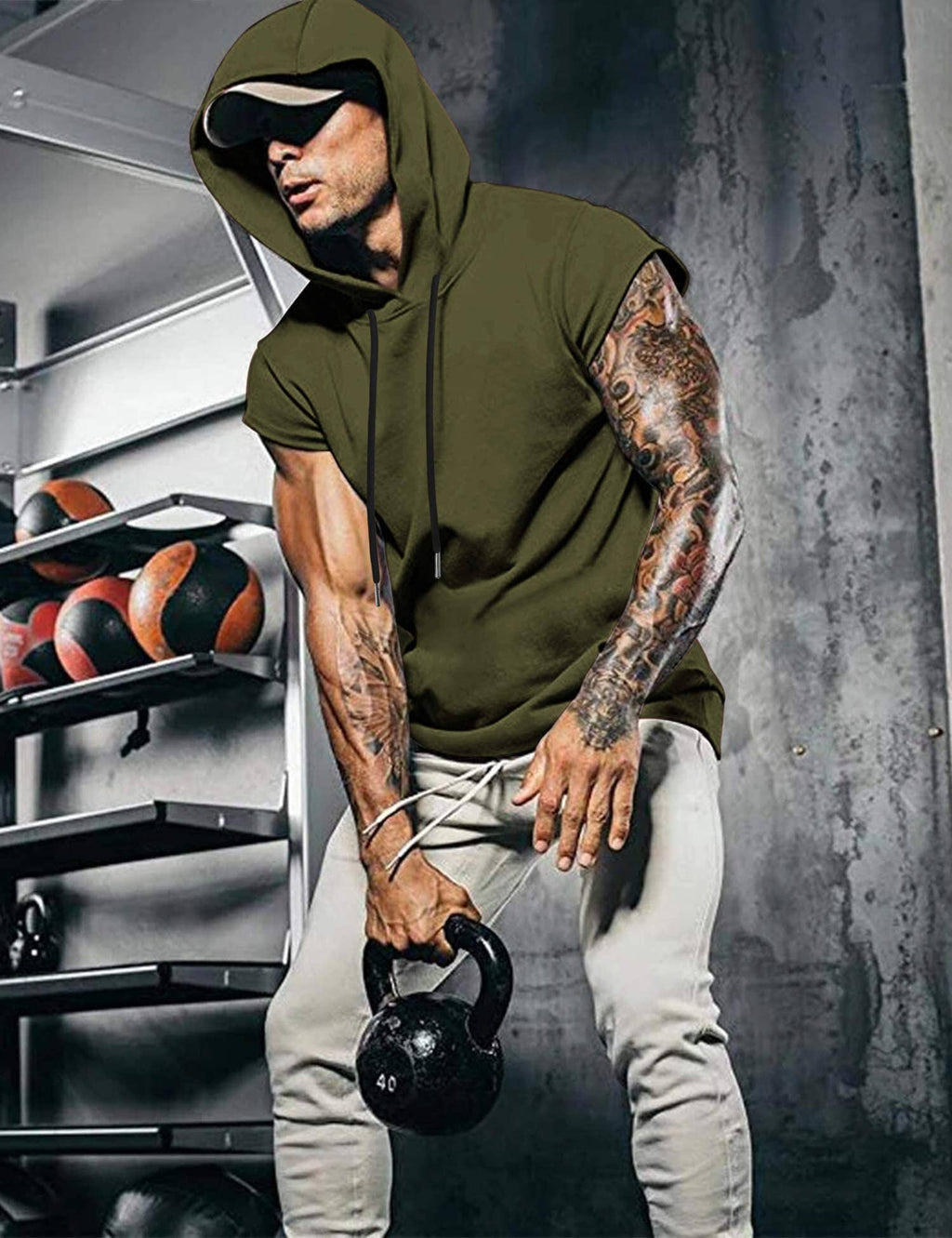 Gym Muscle Mit Kapuze Tank Top