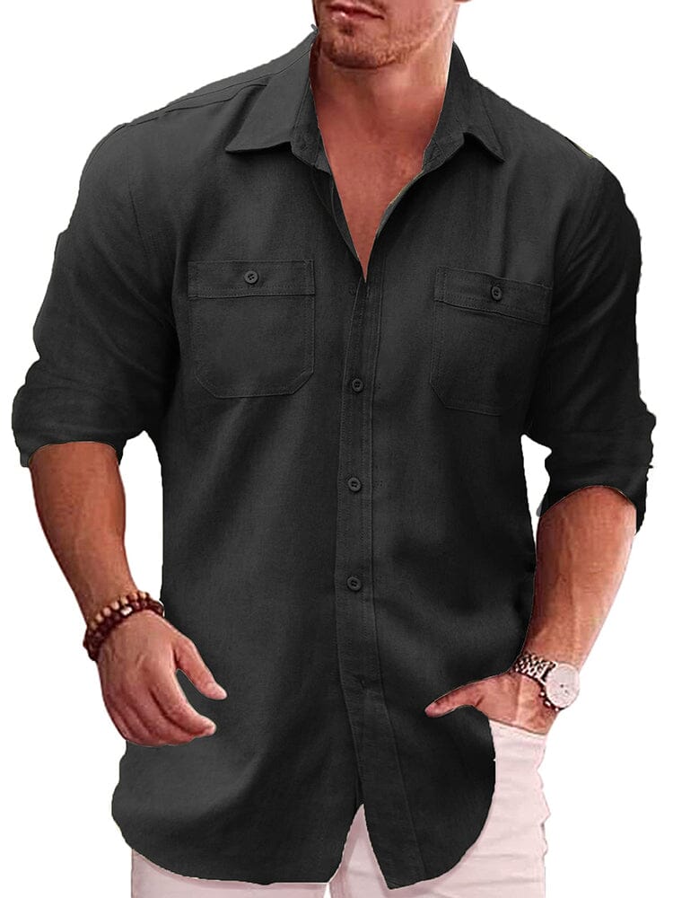 Casual Leinen Blend Hemd