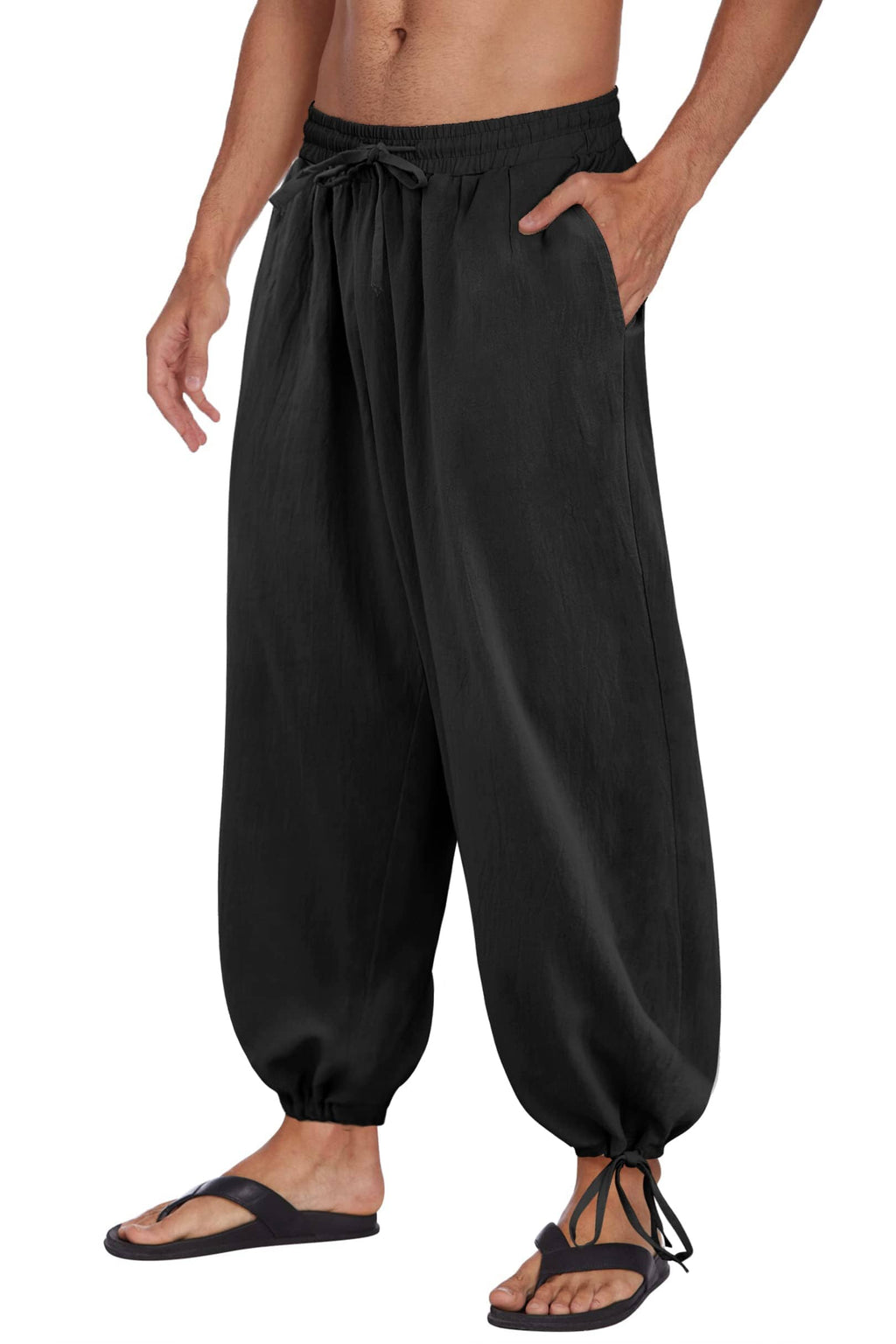 Baumwolle Leinen Stil Lockere Yoga Hose