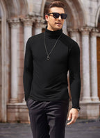 Slim Fit Rollkragen Basic Baumwolle Pullover