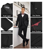 3 Teil Suits Set Tuxedo Prom Blazer Weste Hose Set