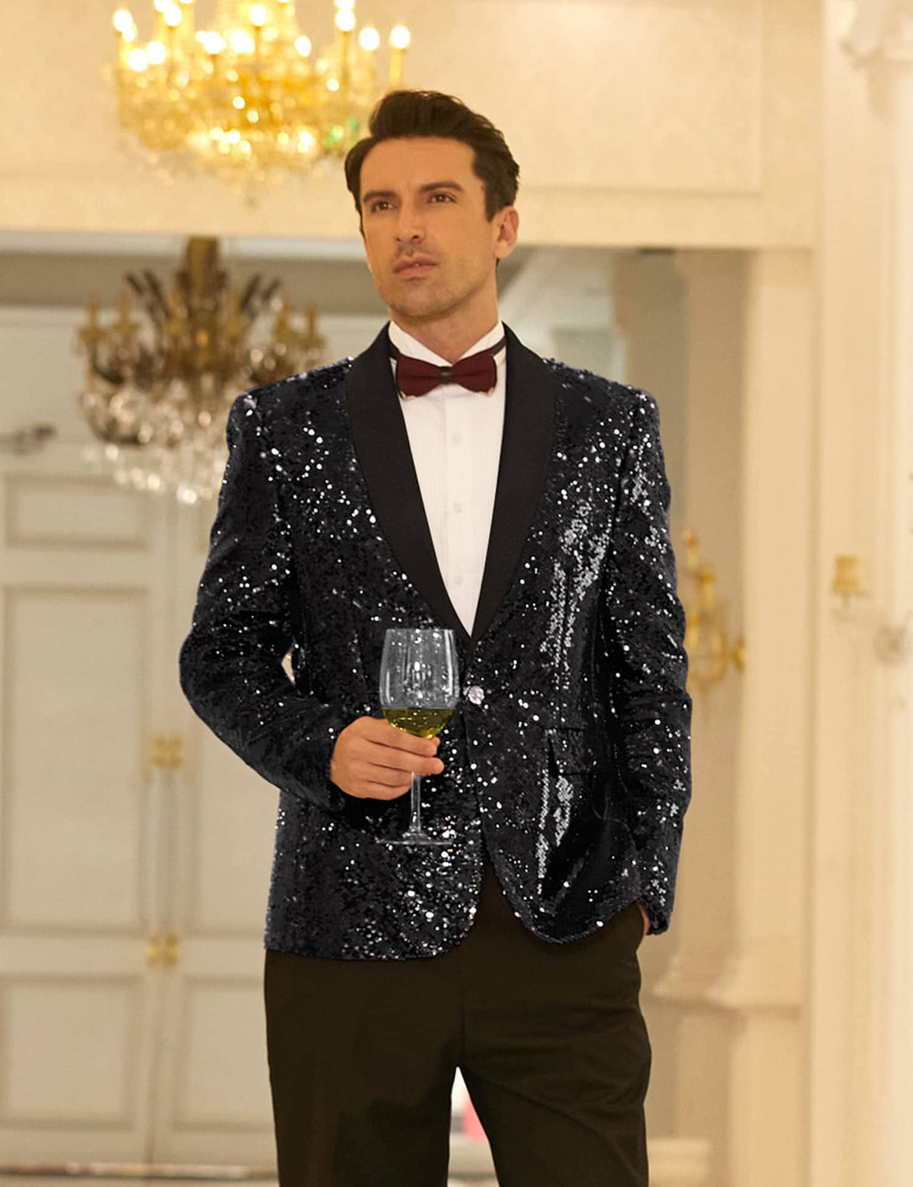 Shiny Sequin Blazer Tuxedo Anzug