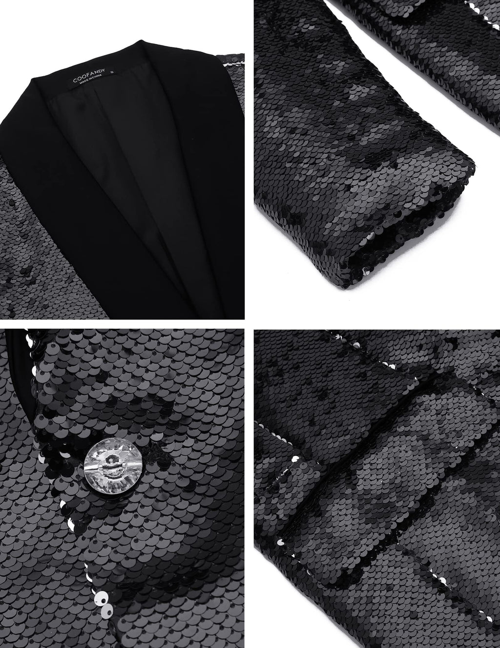 Shiny Sequin Blazer Tuxedo Anzug