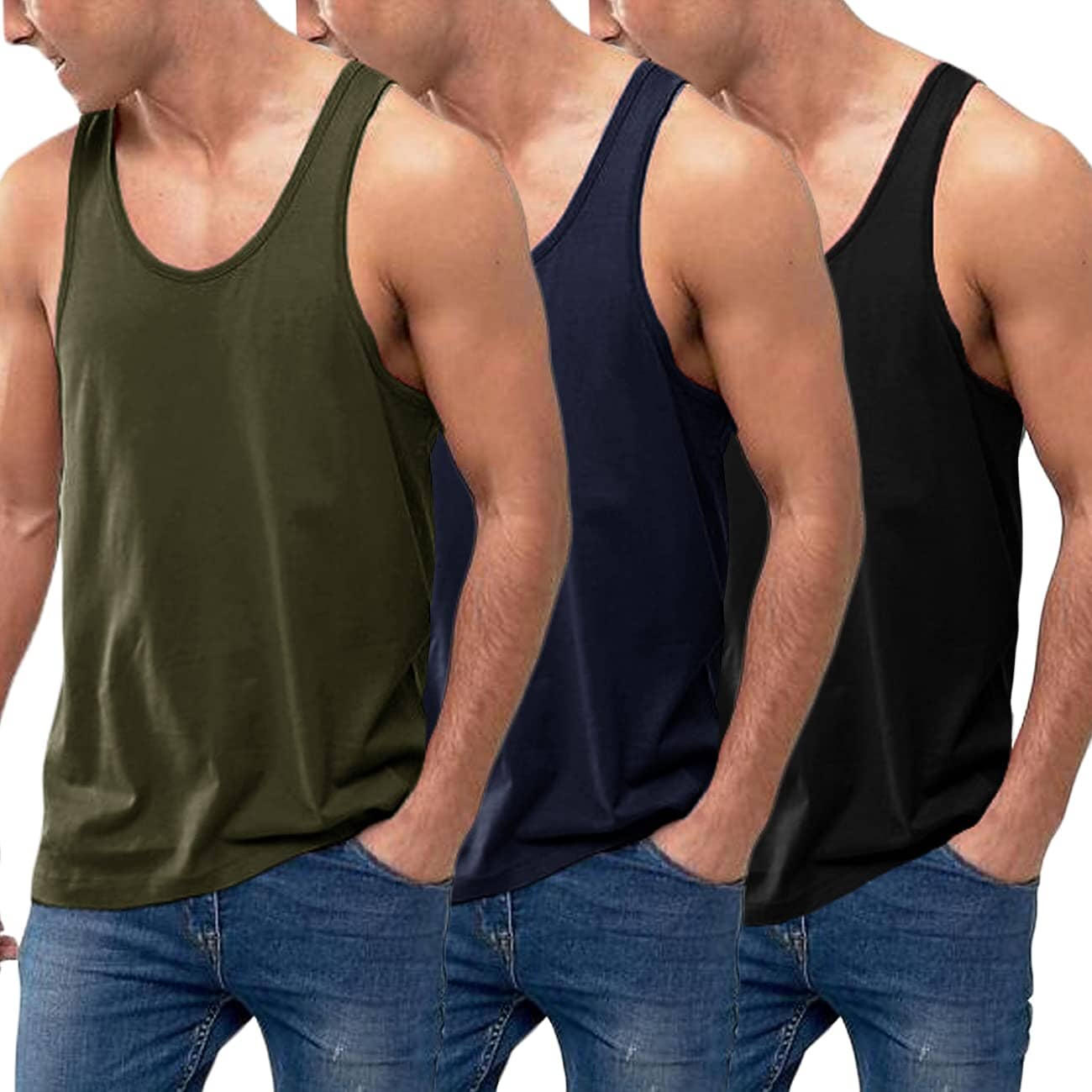 Men's 3 Pack Baumwolle T-Hemden