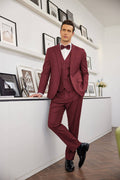 3 Teil Suits Set Tuxedo Prom Blazer Weste Hose Set