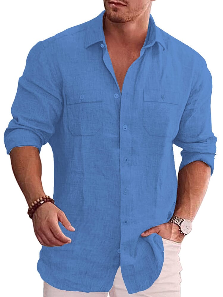 Casual Leinen Blend Hemd