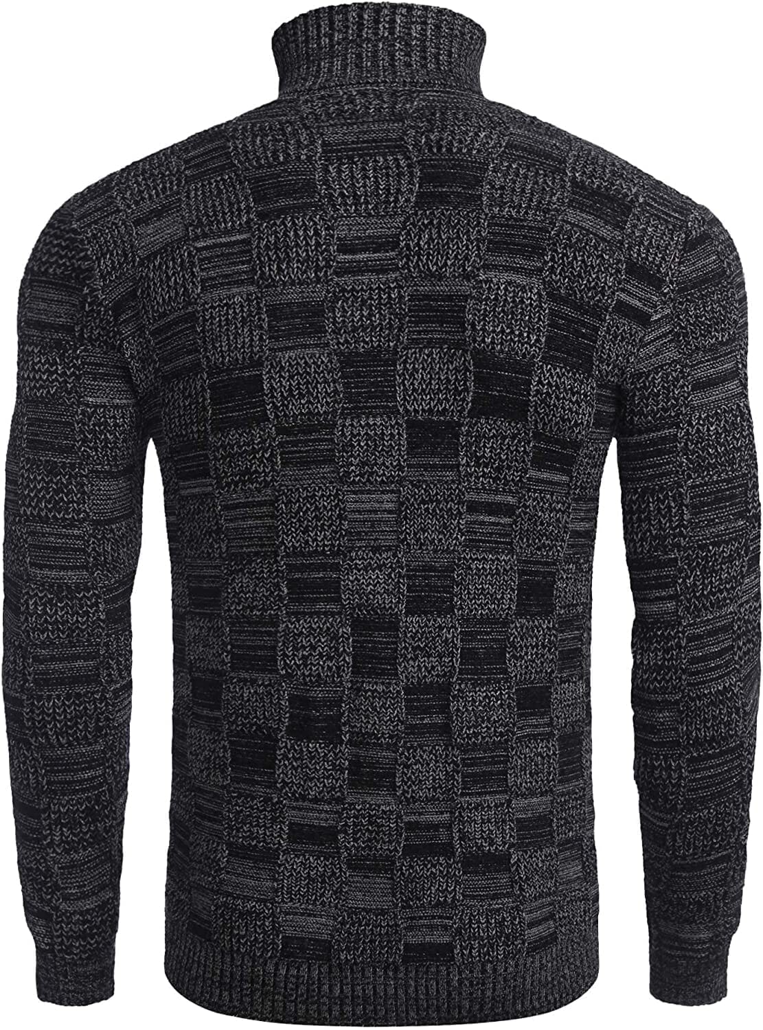 Men's Strick Rollkragen Pullover Plaid Stehkragen Lang Ärmel Pullover
