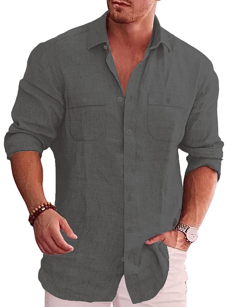 Casual Leinen Blend Hemd