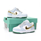 Nike Dunk Low Kinder x Sean Cliver Weiß und Gold Schuhe Exklusiv
