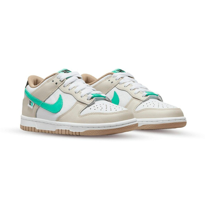 Nike Dunk Low Weiß Beige mit Details Grün Menta Herren
