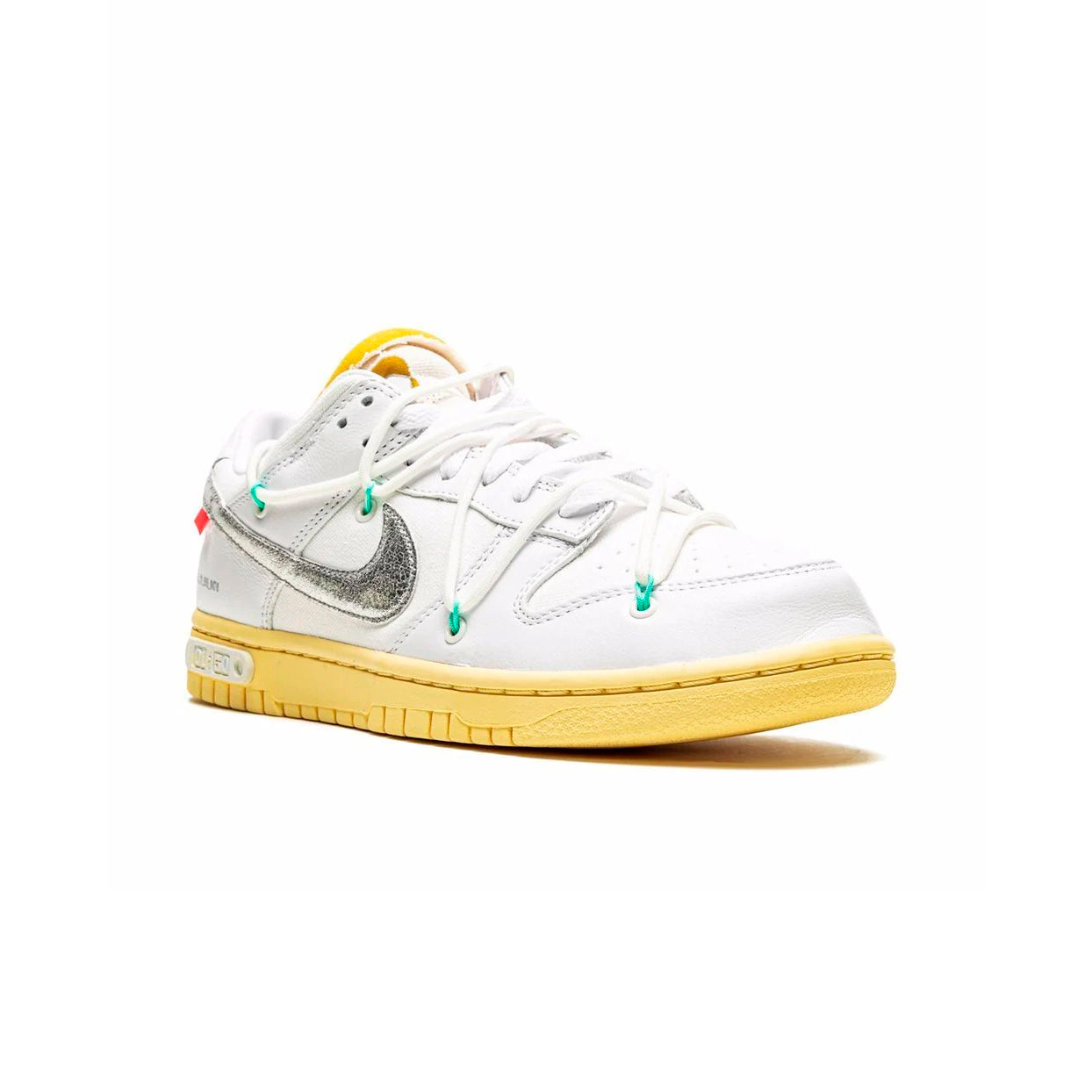 Nike Dunk Low Weiß und Gelb x Off-Weiß Lot 1 Schuhe Herren Damen