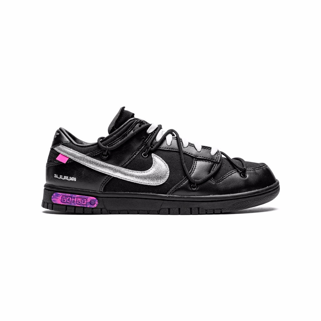 Nike Dunk Low Schwarz x Off-Weiß mit Details Silber und Violett