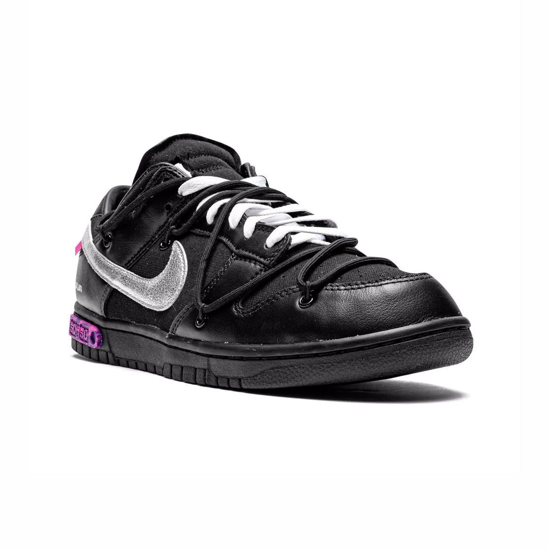 Nike Dunk Low Schwarz x Off-Weiß mit Details Silber und Violett