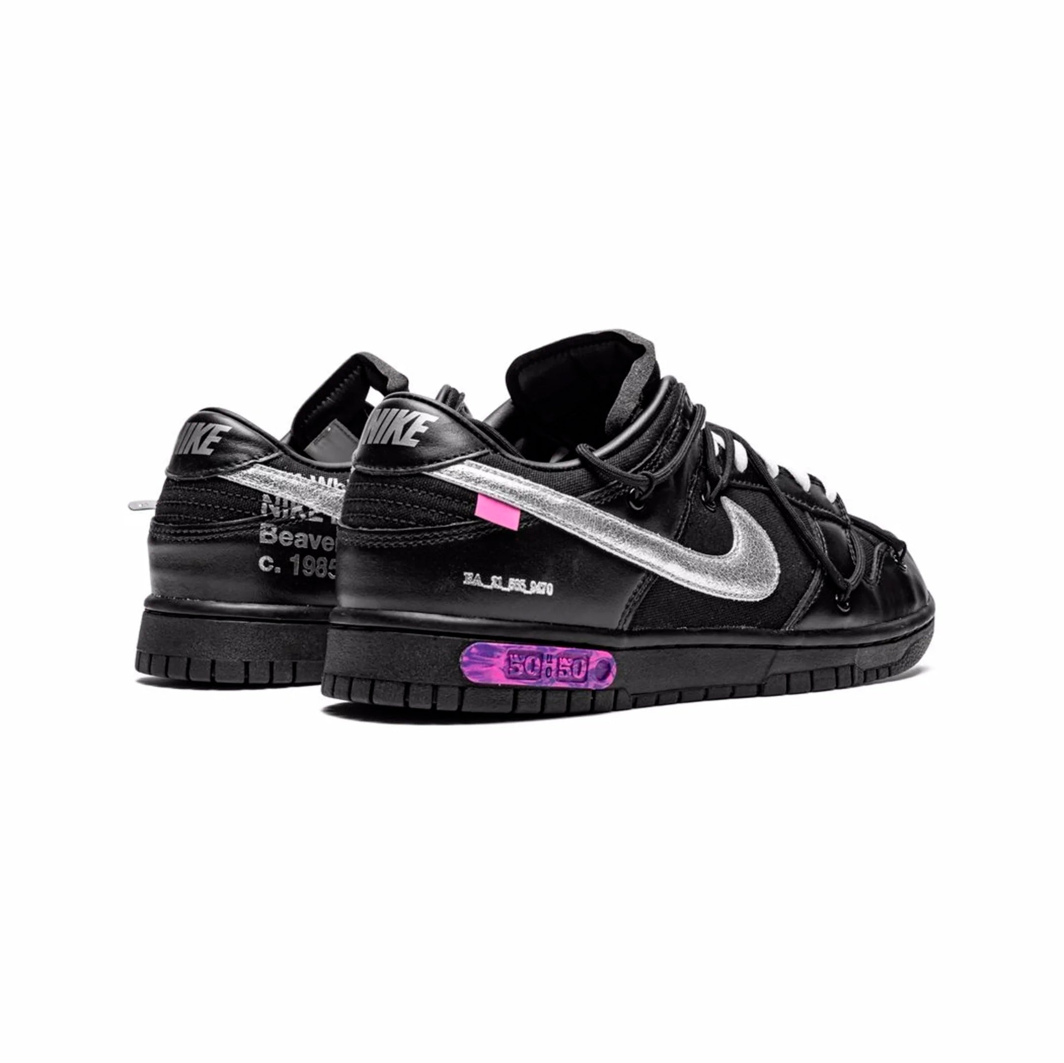 Nike Dunk Low Schwarz x Off-Weiß mit Details Silber und Violett