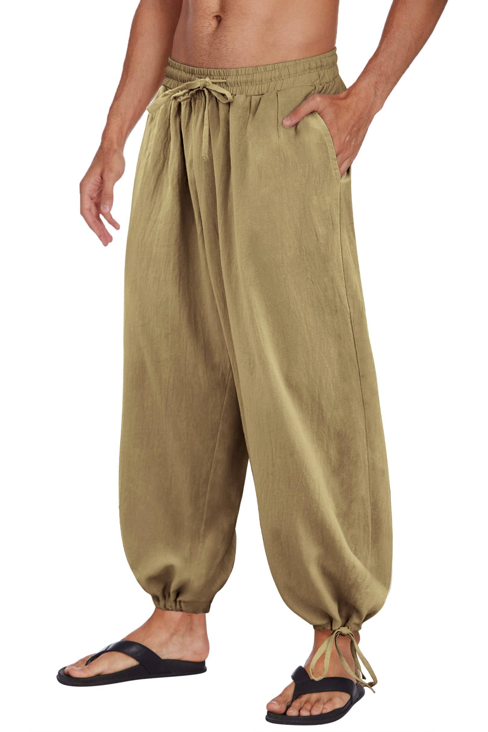 Baumwolle Leinen Stil Lockere Yoga Hose