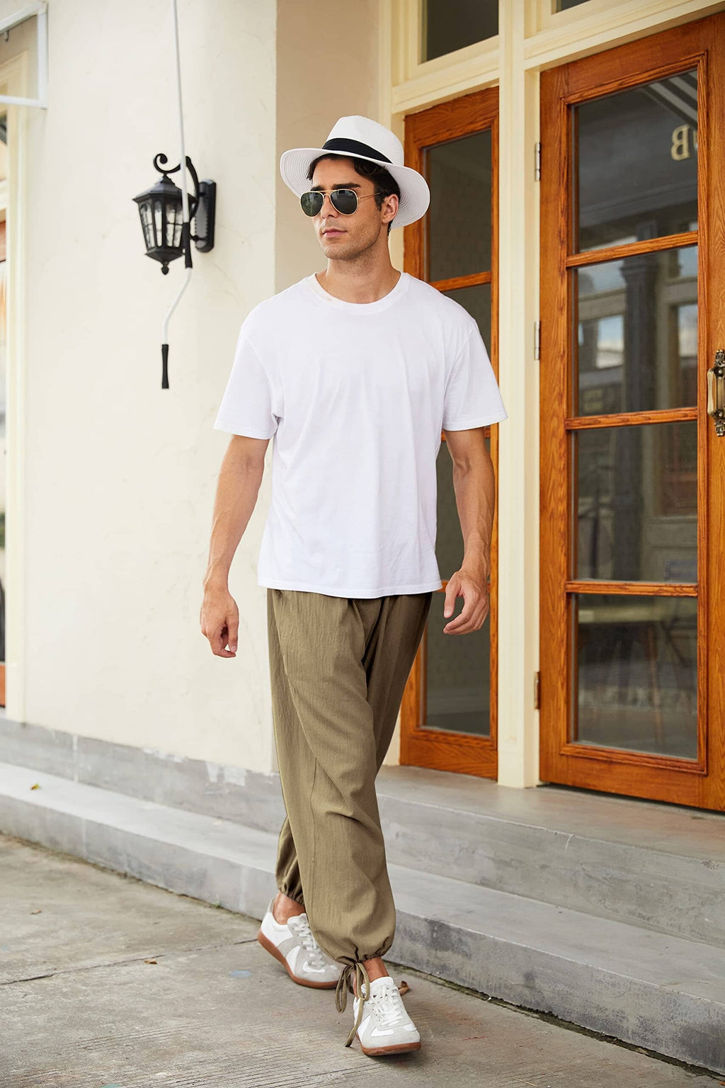 Baumwolle Leinen Stil Lockere Yoga Hose