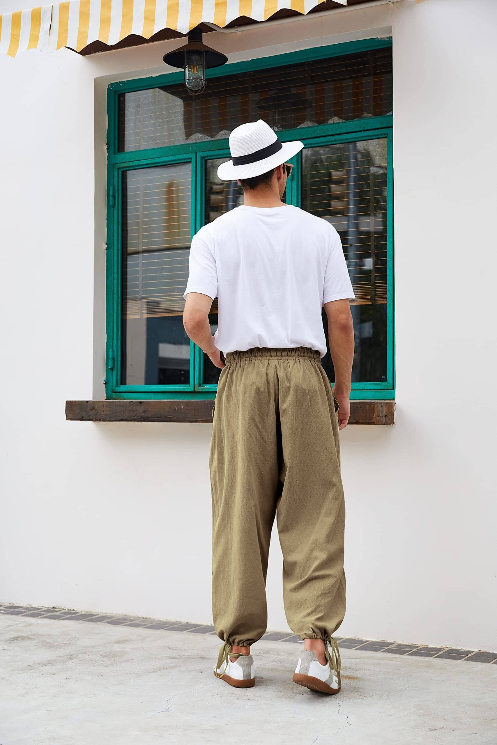 Baumwolle Leinen Stil Lockere Yoga Hose