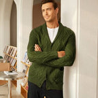 Schalkragen Kragen Knopf Down Strick Pullover with Pockets