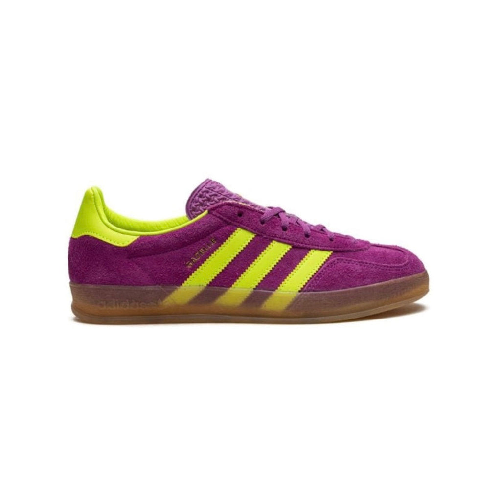 Sneaker Adidas Gazelle Indoor Violett Shock und Gelb Neon in Suede