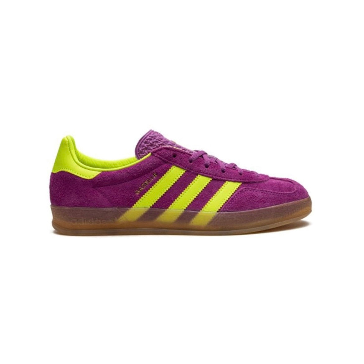 Sneaker Adidas Gazelle Indoor Violett Shock und Gelb Neon in Suede