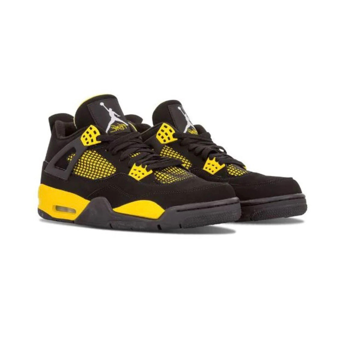 Nike Air Jordan 4 Retro Thunder Schwarz Gelb Herren