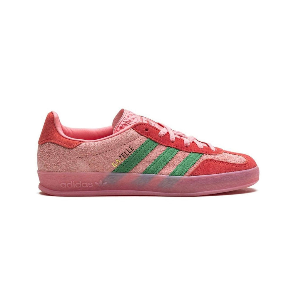 Sneaker Adidas Gazelle Indoor Rosa mit Details Grün und Sohle Rosa