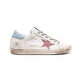 Golden Goose Pure Star Sneaker Hellblau mit Stella Glitter Rot