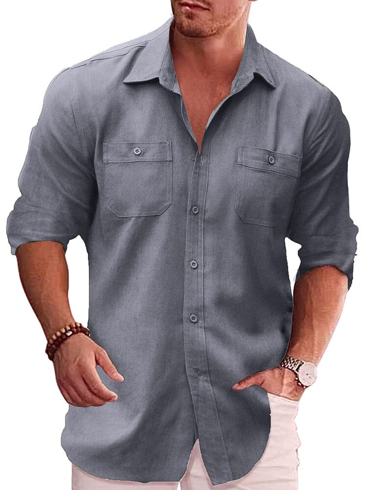 Casual Leinen Blend Hemd