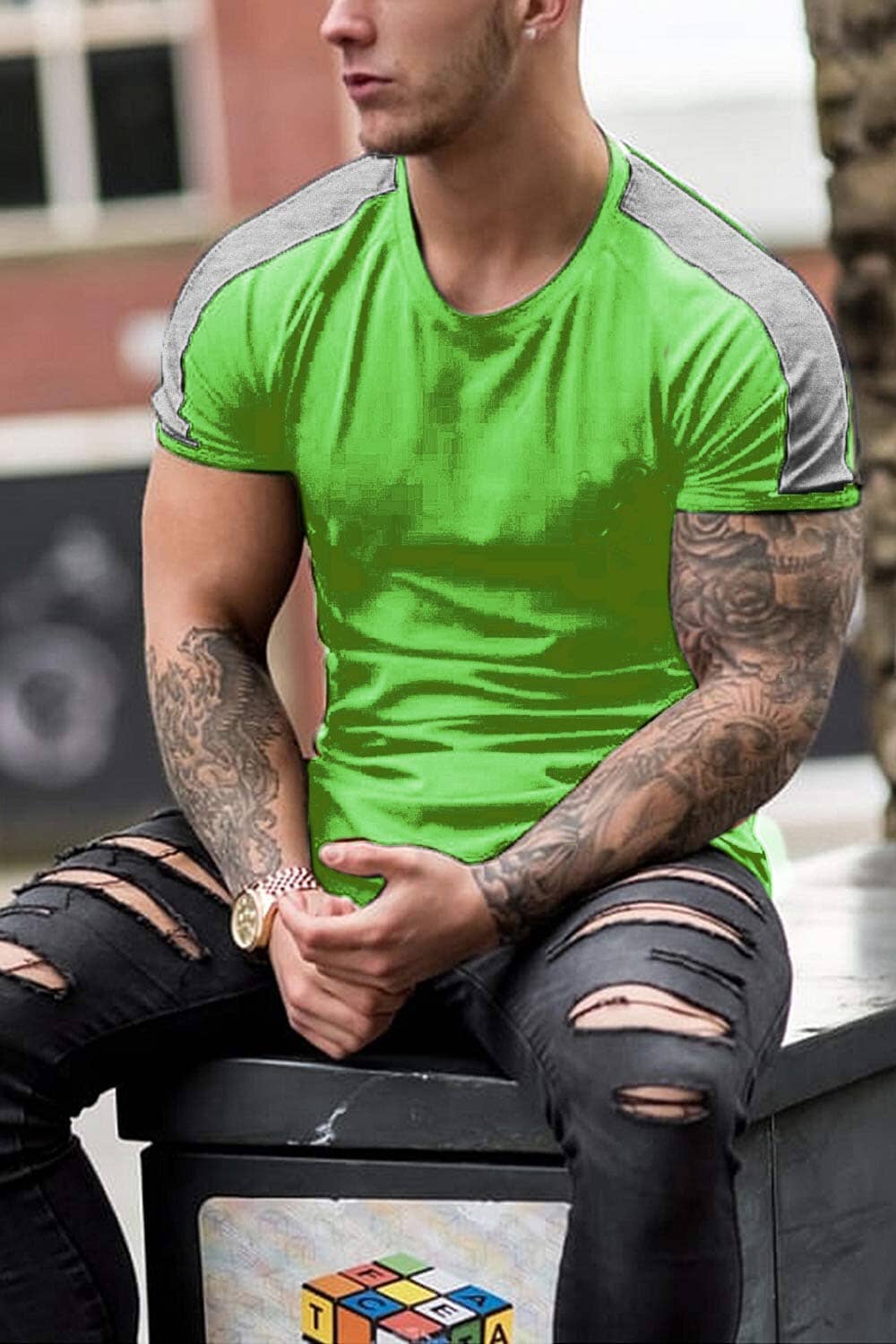 Slim Fit Longline T-Hemd (US Only)