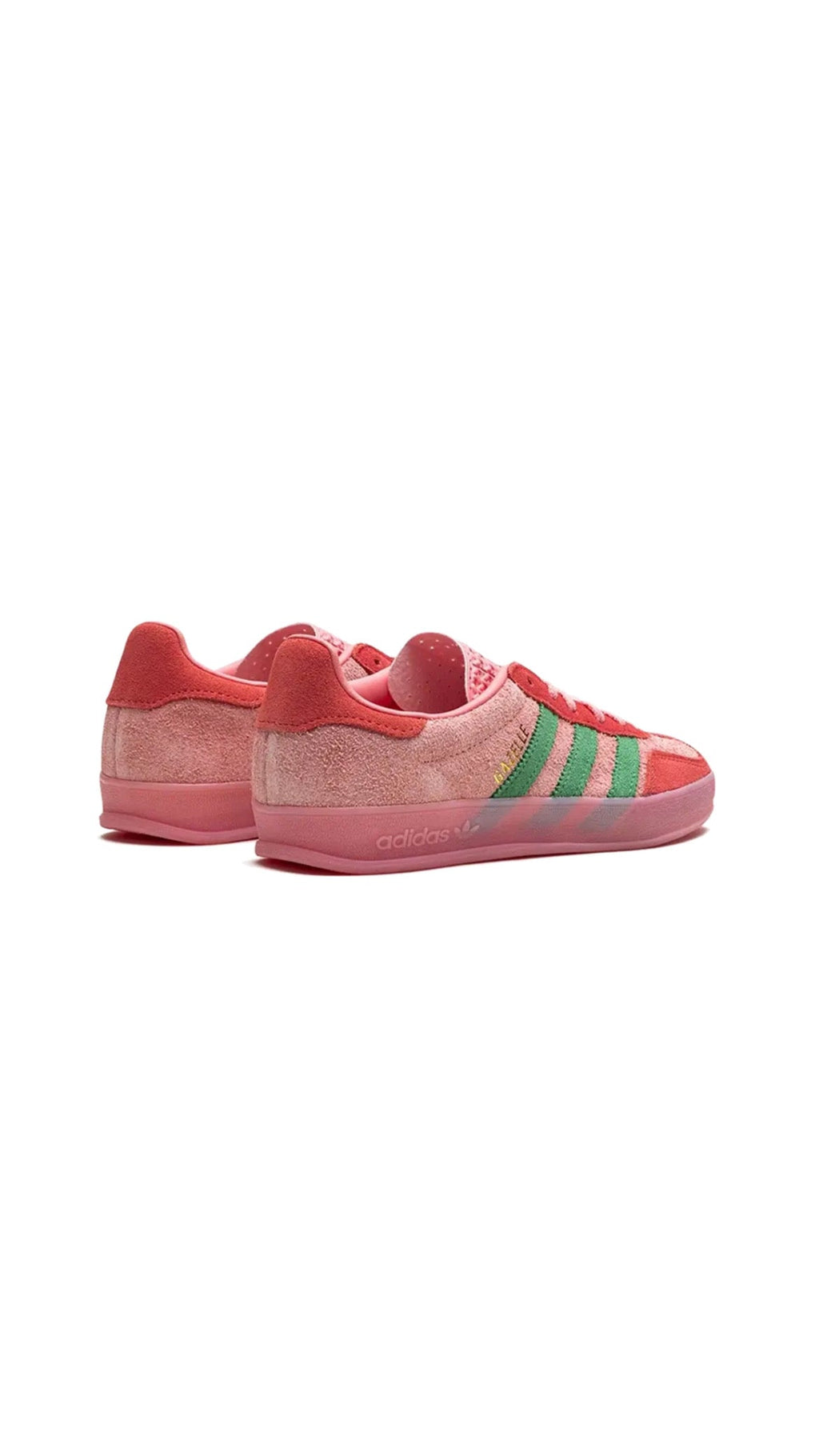 Sneaker Adidas Gazelle Indoor Rosa mit Details Grün und Sohle Rosa