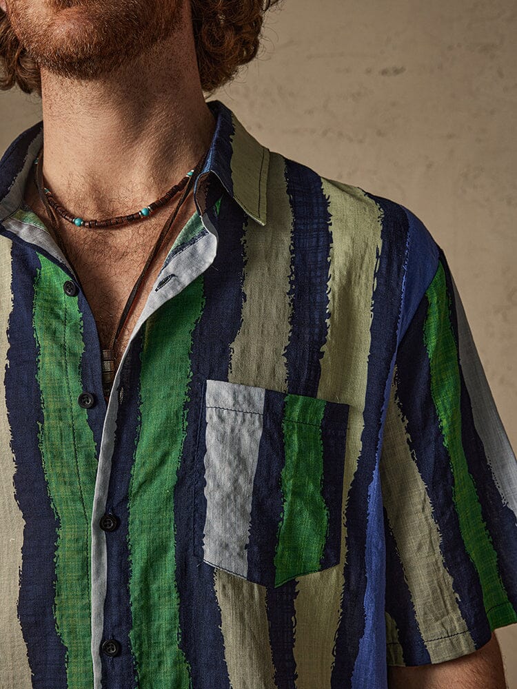 Cozy Stripe Baumwolle Strand Hemd