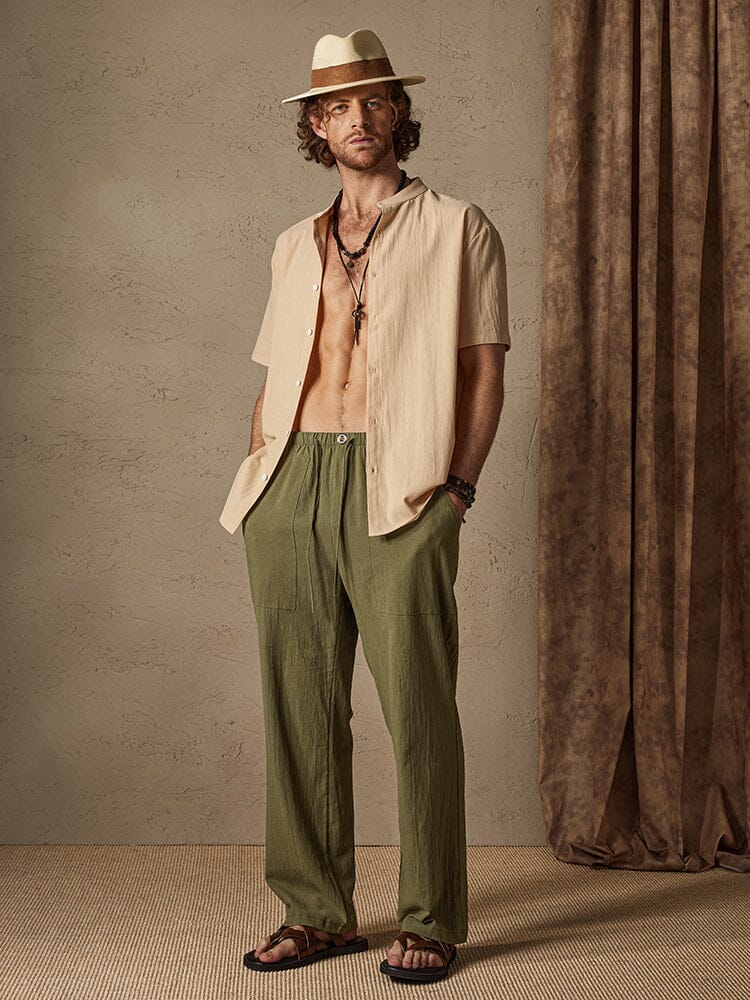 Casual Baumwolle Leinen Stil Hose