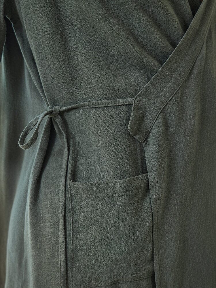 Casual Leinen Blend Hemd Set