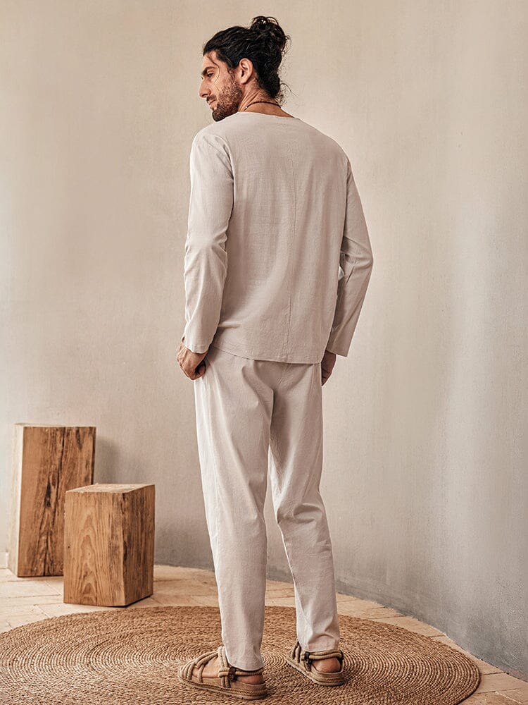 Cozy Leinen Blend Hemd Set