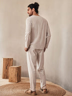 Cozy Leinen Blend Hemd Set