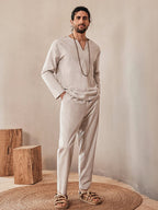 Cozy Leinen Blend Hemd Set