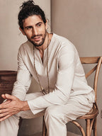 Cozy Leinen Blend Hemd Set
