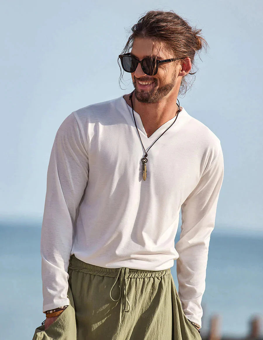 Lockere V Neck Lang Ärmel Hemd