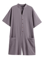 Baumwolle Stil Stand Kragen Jumpsuit