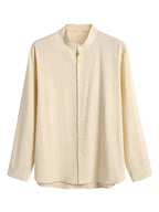 Casual Uni Color Baumwolle Leinen Strand Hemd Set