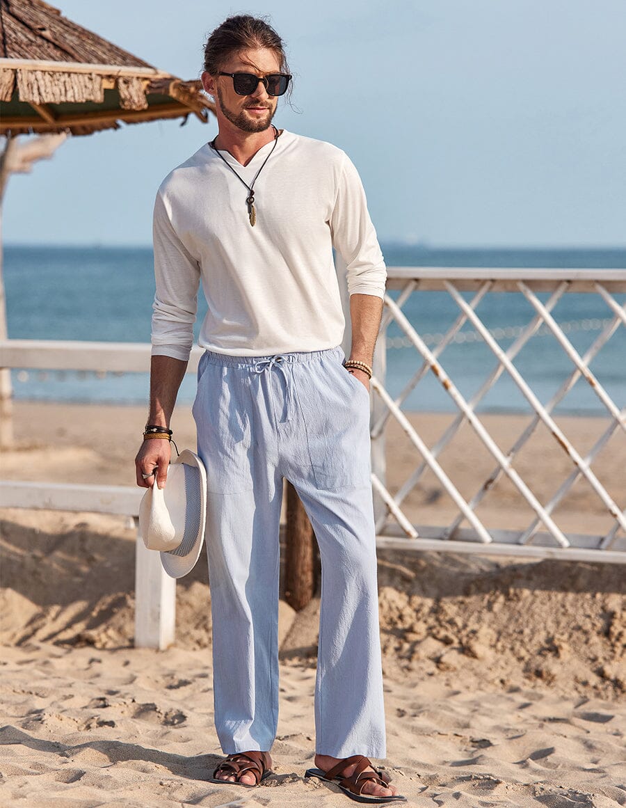 Leinen Stil Yoga Hose With Pockets