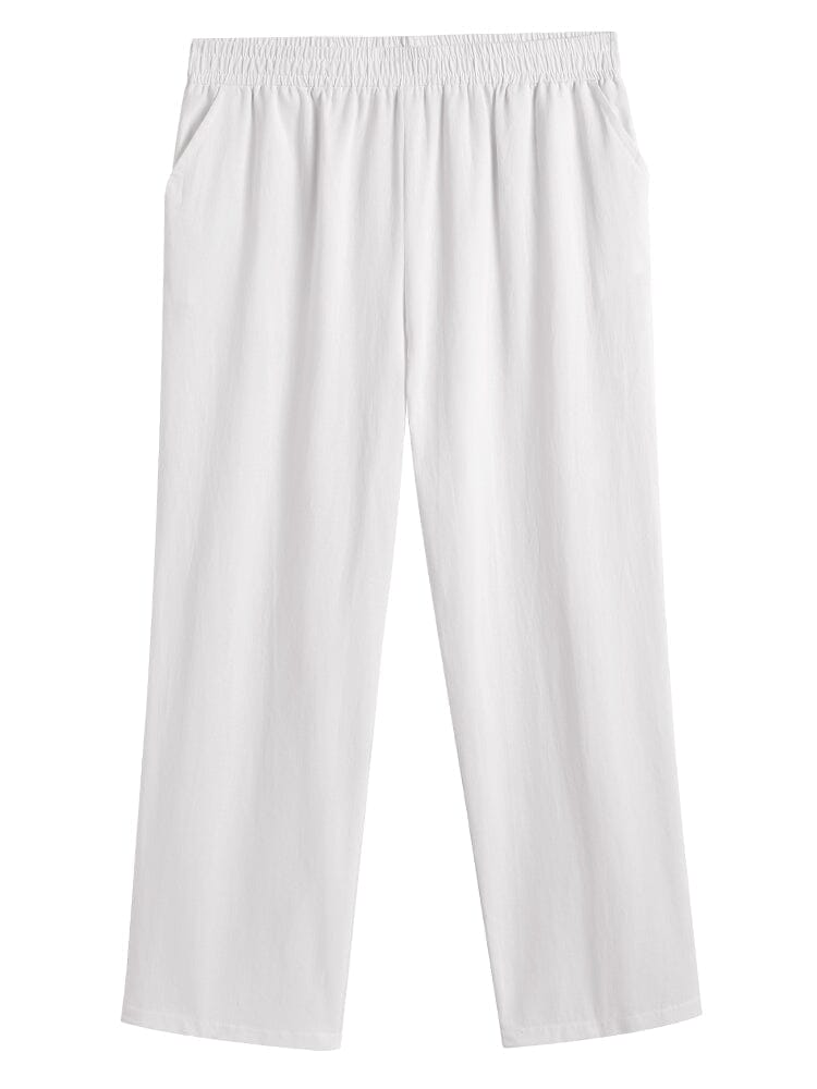 Uni Color Lang Ärmel Casual Baumwolle Leinen Set
